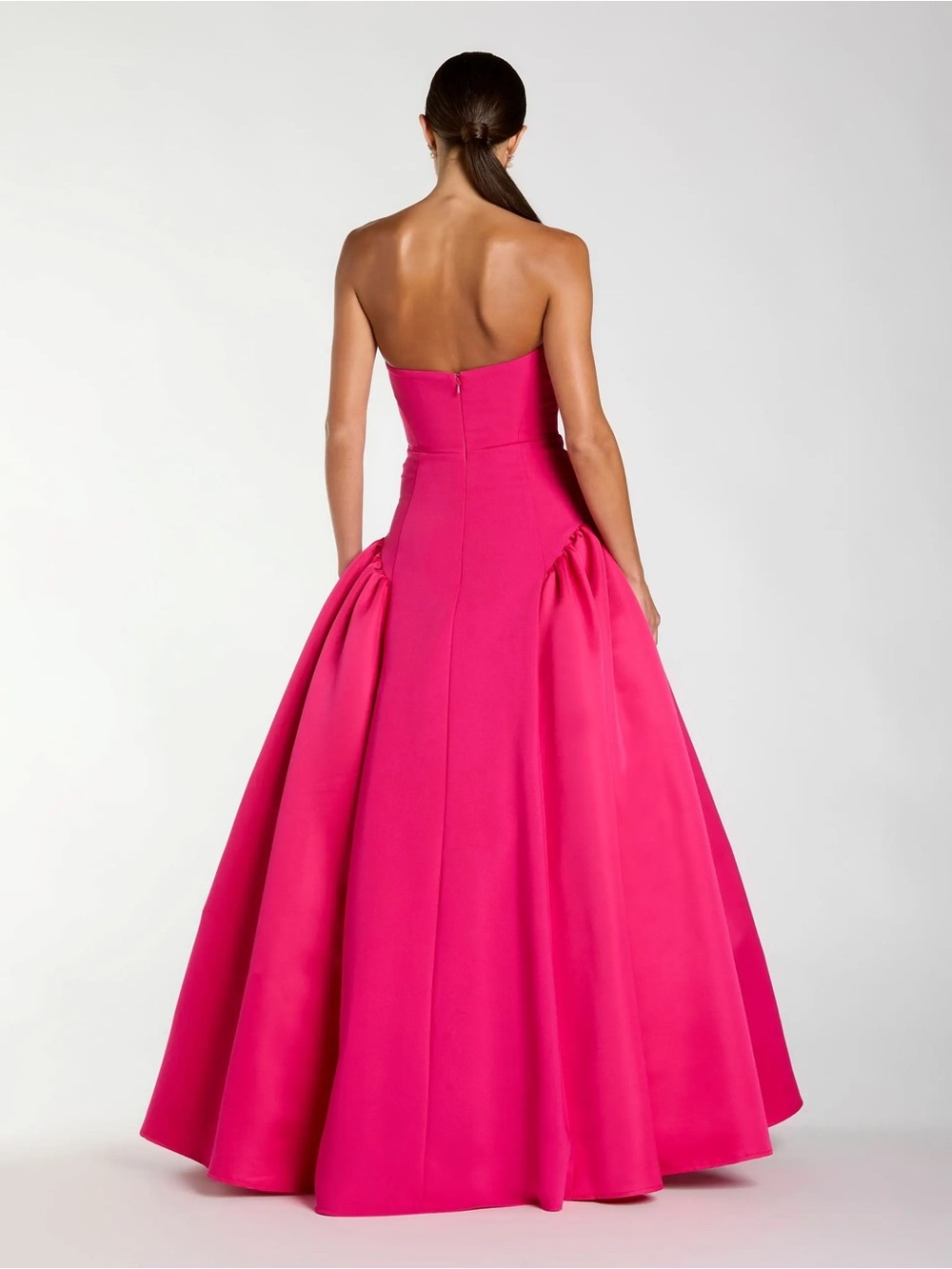 IEENA FOR MAC DUGGAL
Pink Strapless Crepe Ball Gown With Satin Skirt 21240 - Picture 3 of 8